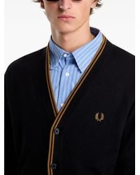 Fred Perry - Twin-Tipped Logo-Embroidered Cardigan - Lyst
