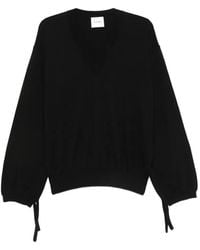 Nude - Tie-Cuff V-Neck Sweater - Lyst