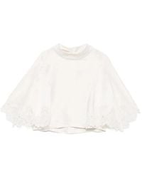 Sandro - Lace-Trim Cropped Top - Lyst