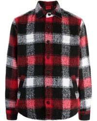 HUGO - Check-Pattern Buttoned Jacket - Lyst