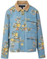 Veronica Beard - Leighton Floral-Print Corduroy-Collar Jacket - Lyst