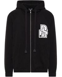 Noir Kei Ninomiya - Zip-Up Logo-Print Hoodie - Lyst
