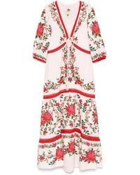 FARM Rio - Floral-Jacquard Maxi Dress - Lyst