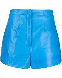 Ferragamo - High-Waisted Polished-Finish Shorts - Lyst