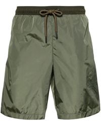 Moncler - Logo-Print Drawstring Swim Shorts - Lyst