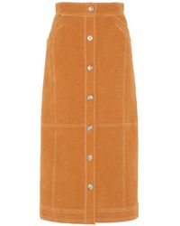 Barrie - Button-Fastening Midi Skirt - Lyst