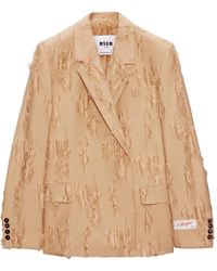 MSGM - Ruffled Raw-Cut Blazer - Lyst