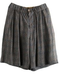 Uma Wang - Geometric-Pattern Pleated Shorts - Lyst