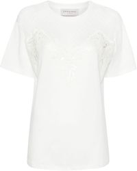ERMANNO FIRENZE - Lace-trim Cotton T-shirt - Lyst