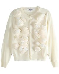 Comme des Garçons - Rose-Detail Buttoned Cardigan - Lyst