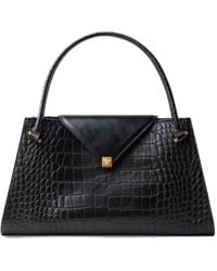 Versace - Severine Croc-Effect Leather Large Shoulder Bag - Lyst
