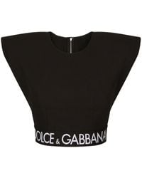 Dolce & Gabbana - Haut crop à design sans manches - Lyst