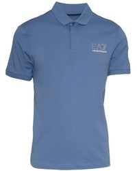 EA7 - Logo-Print Short-Sleeve Polo Shirt - Lyst