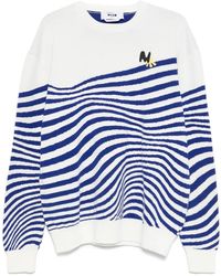 MSGM - Swirl Cotton Sweater - Lyst
