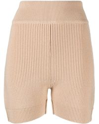 Patou - Ribbed-knit High-waisted Shorts - Lyst