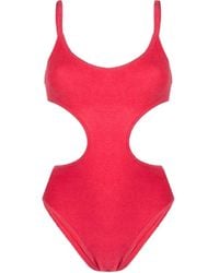 The Attico - Terry-cloth Cut-out Swimsuit - Lyst