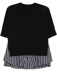 Sacai - Gelaagde Gestreepte Top - Lyst