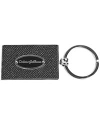 Dolce & Gabbana - Logo-Plaque Leather Keychain - Lyst