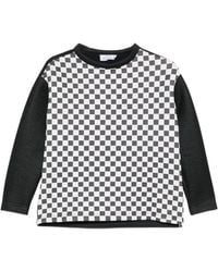 The Artistylist - Checkerboard-Print Panelled Sweatshirt - Lyst