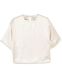 Jonathan Simkhai - Satin-Finish Short-Sleeve Top - Lyst