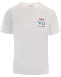 MC2 Saint Barth - Emilie Crystal-Embellished Embroidered T-Shirt - Lyst