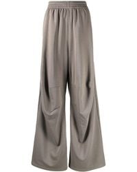 MM6 by Maison Martin Margiela - High-waisted Cotton Flared Trousers - Lyst