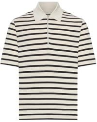 Jil Sander - Striped Zip Polo Shirt - Lyst