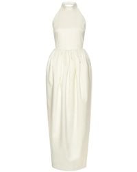 ROTATE BIRGER CHRISTENSEN - Halterneck Satin Maxi Dress - Lyst