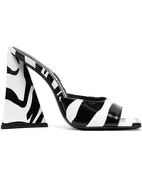 The Attico - Devon Zebra-print 115mm Mules - Lyst