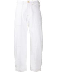 See By Chloé Vaqueros capri de talle alto - Blanco