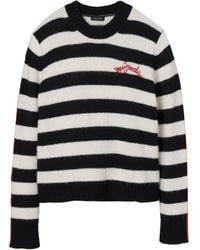 Marc Jacobs - Gestreifter Pullover Mit Logo-Stickerei - Lyst