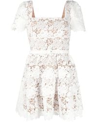 Self-Portrait - Belted Guipure-laced Minidress - Lyst