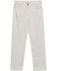 Emporio Armani - Linen Blend Trousers - Lyst