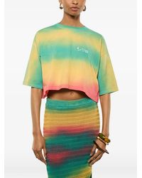 Laneus - T-Shirt Crop À Imprimé Tie Dye - Lyst