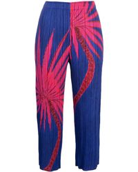 Pleats Please Issey Miyake - Palm Tree-print Pleated Trousers - Lyst