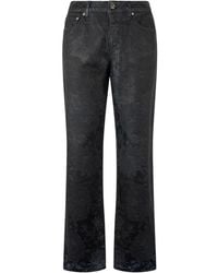 Roberto Cavalli - Floral-Motif Faded Jeans - Lyst