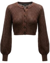Toccin - Tori Open-Knit Cropped Cardigan - Lyst