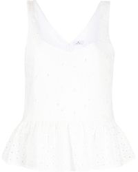 PS by Paul Smith - Broderie Anglaise Peplum-hem Blouse - Lyst