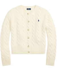 Polo Ralph Lauren - Wool And Cashmere Cable Knit Cardigan - Lyst