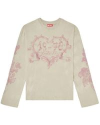 DIESEL - Graphic-Print Long-Sleeve Cotton T-Shirt - Lyst