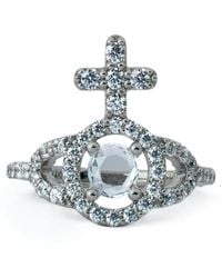 Vivienne Westwood - Cross Orb Ring Met Kristallen - Lyst