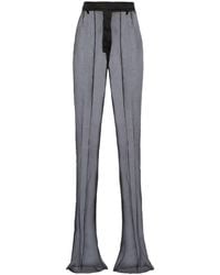 Prada - Semi-Sheer Flared Trousers - Lyst