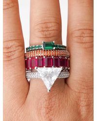 Izabel Display - Anello Con Pavé Mega Triangle - Lyst