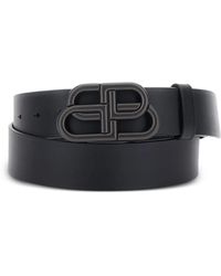 Balenciaga - Logo-Buckle Leather Belt - Lyst