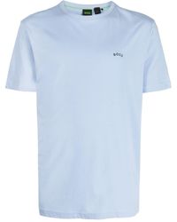 BOSS - Logo-appliqué Cotton T-shirt - Lyst