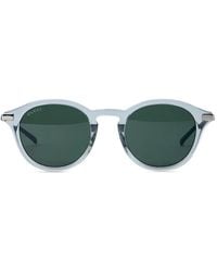 Gucci - Round-Frame Web-Stripe Sunglasses - Lyst