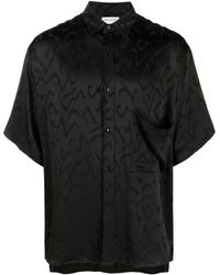 Saint Laurent - Patterned-jacquard Short-sleeve Shirt - Lyst