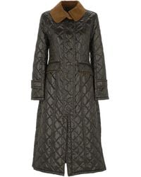 Peuterey - Corduroy-Collar Quilted Coat - Lyst