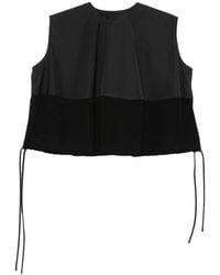 Litkovskaya - Sheer-Panel Sleeveless Top - Lyst