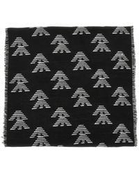 Emporio Armani - Eagle Logo Frayed Scarf - Lyst